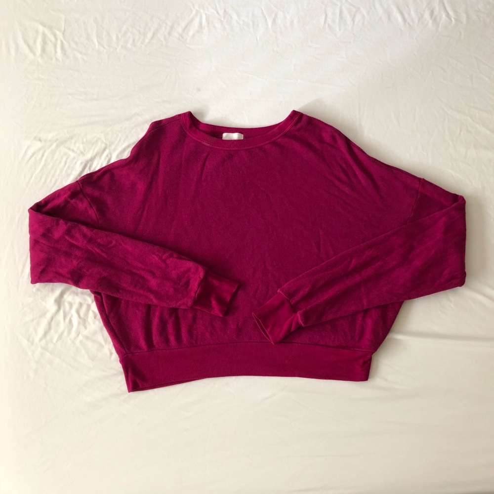 Anthropologie cropped sweater/sweatshirt pink